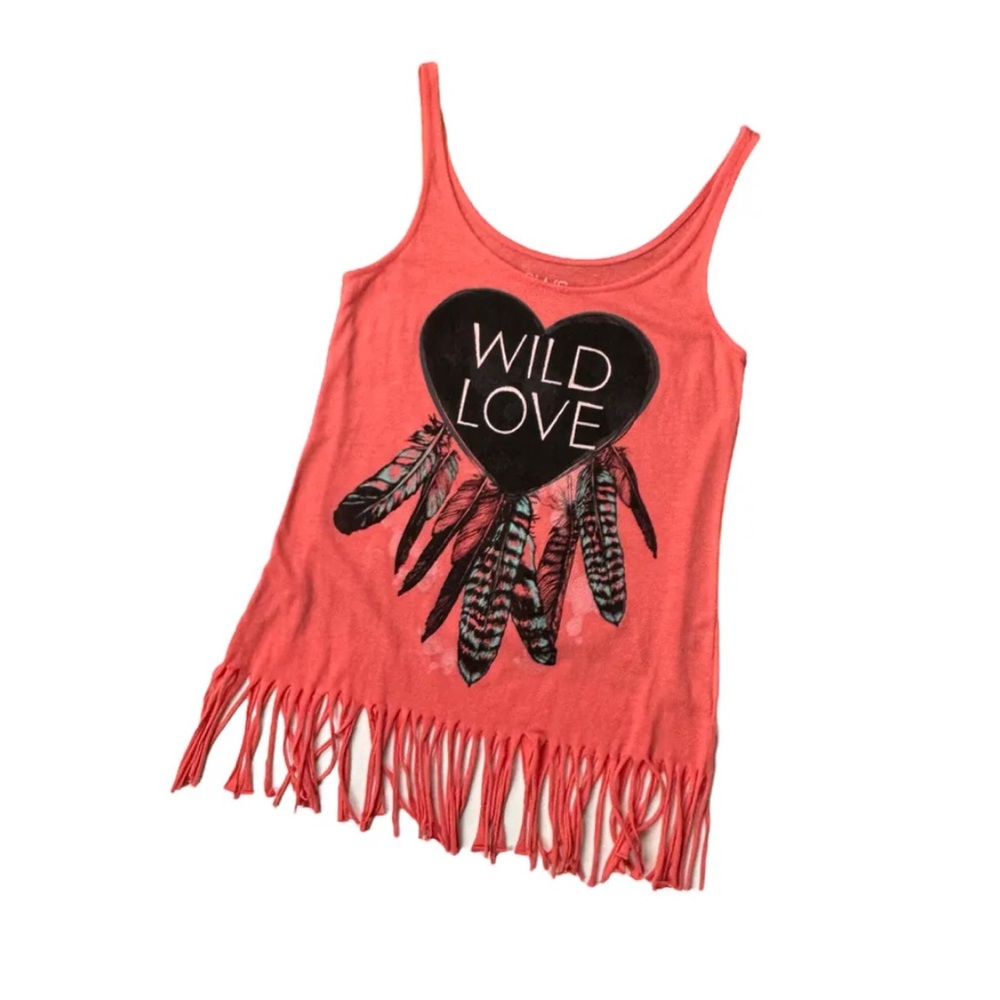 Streetwear Society | Tasseled Wild Love Boho tank top. Women’s Size Small.
